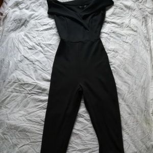 Black off the shoulder jumpsuit